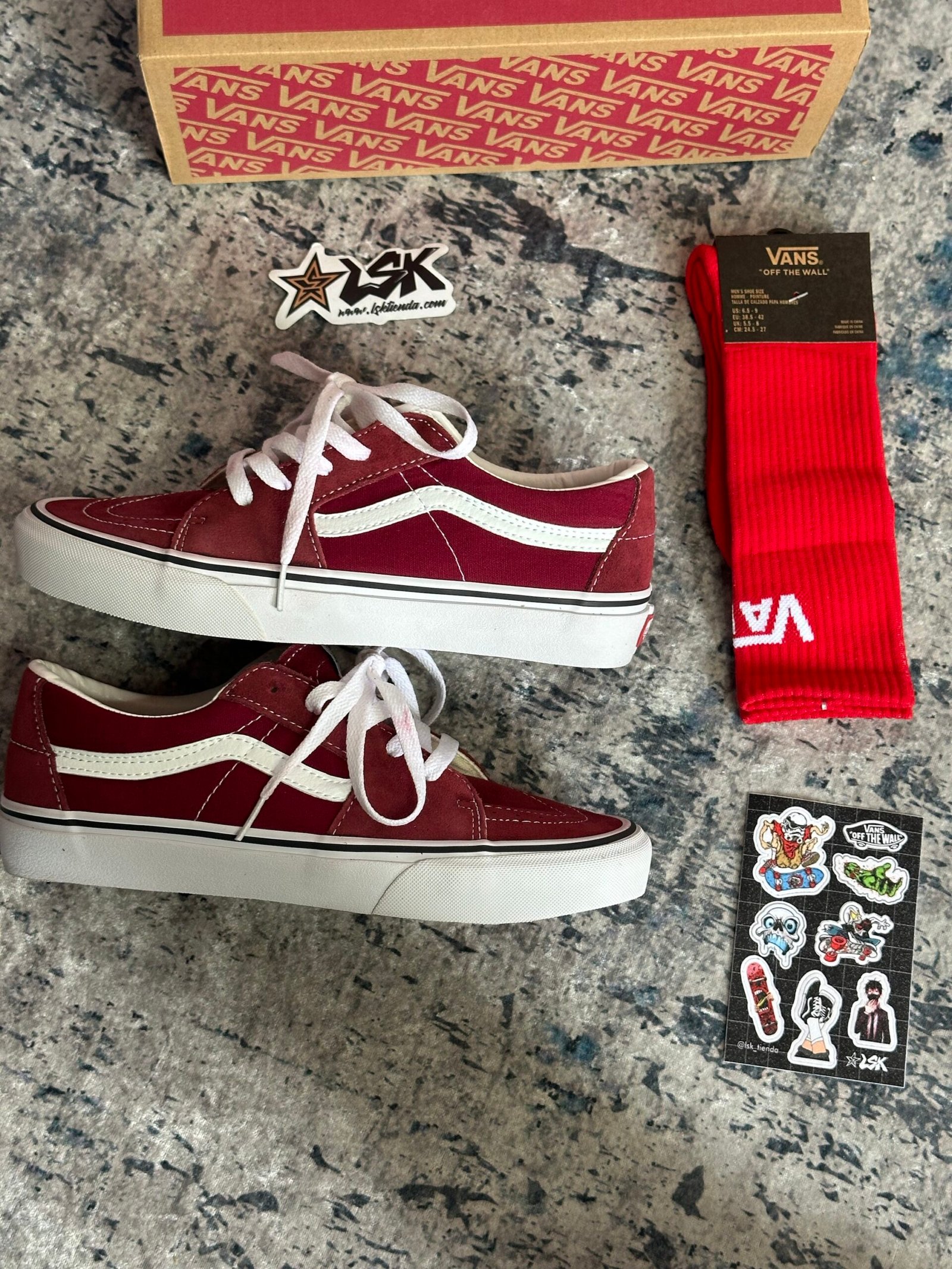 Tenis Vans Sk8 Low Tenis Cl?sicos Vinotinto Unisex