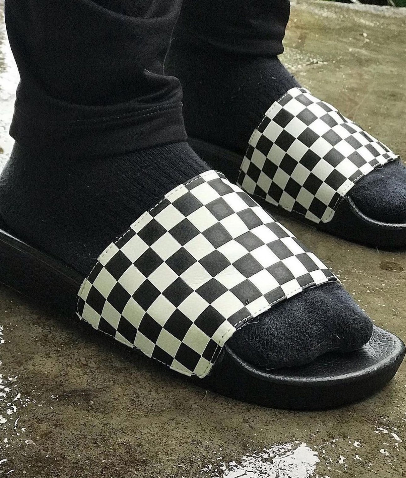 Chanclas Surf Negras La Costa SLIDE-ON CHECKER VANS