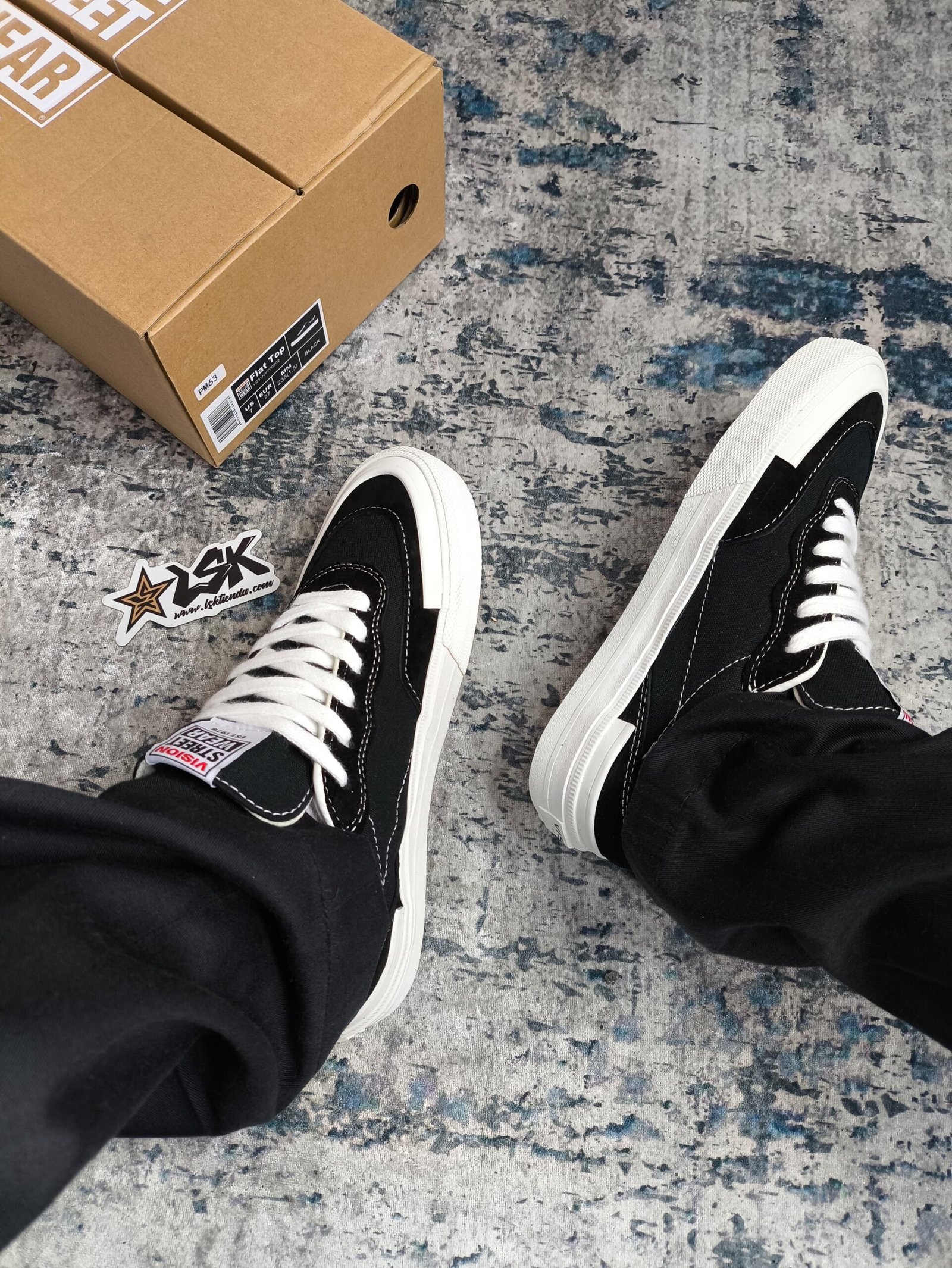 Tenis Skateboarding Negros unisex Vision Street Wear flat top