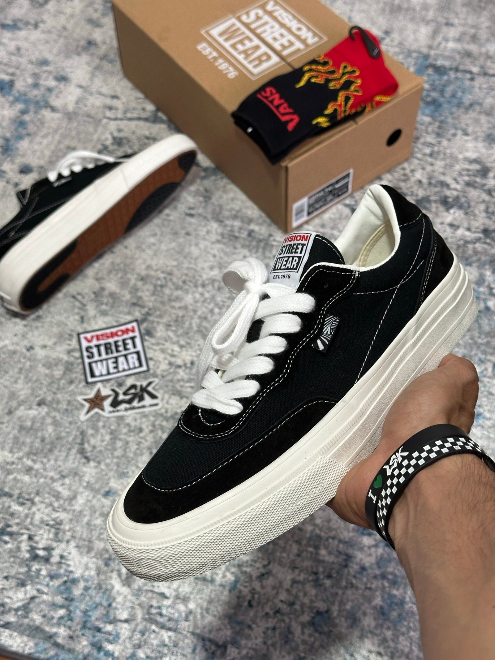 Tenis Skateboarding Negros unisex Vision Street Wear flat top