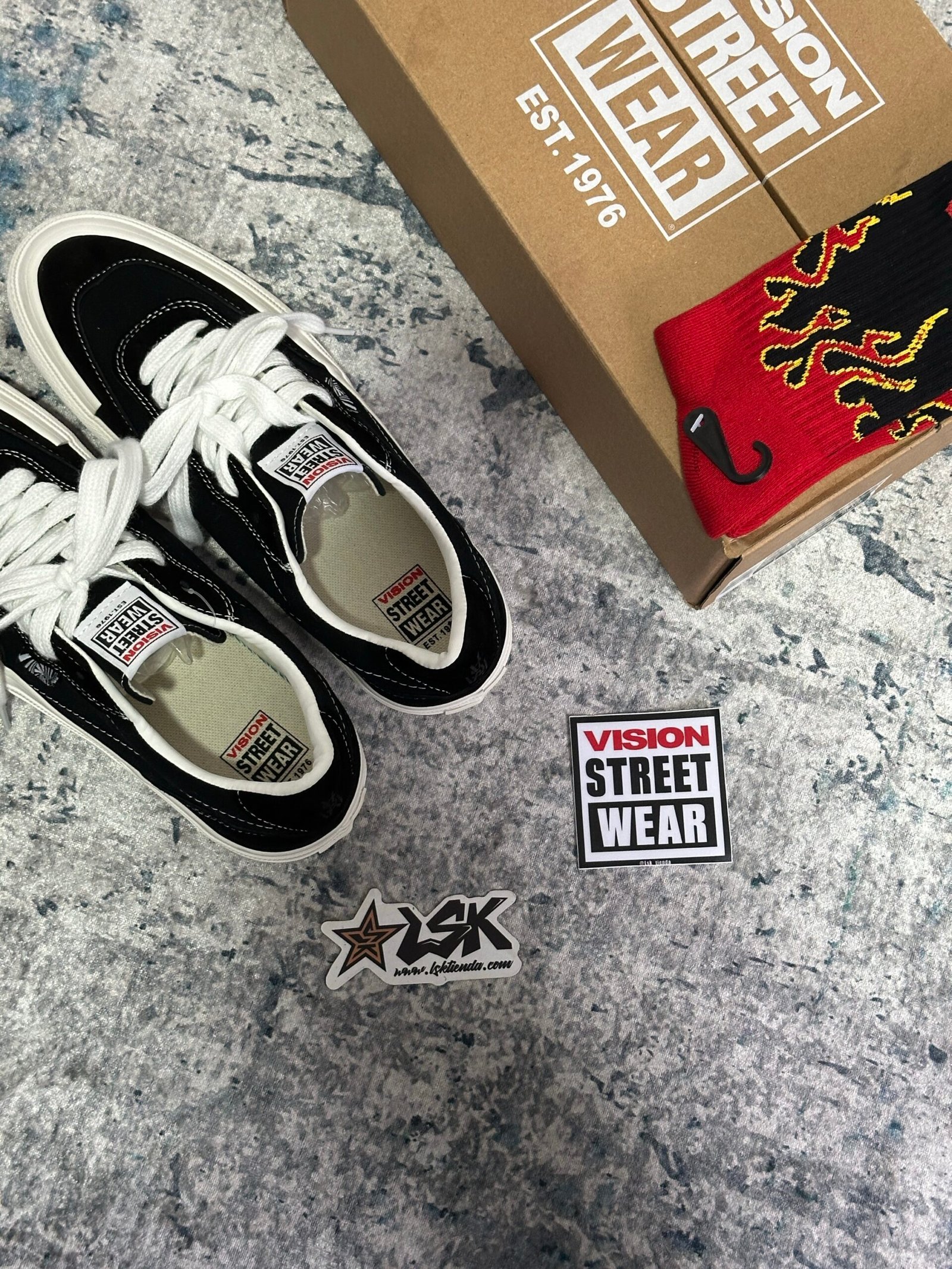 Tenis Skateboarding Negros unisex Vision Street Wear flat top