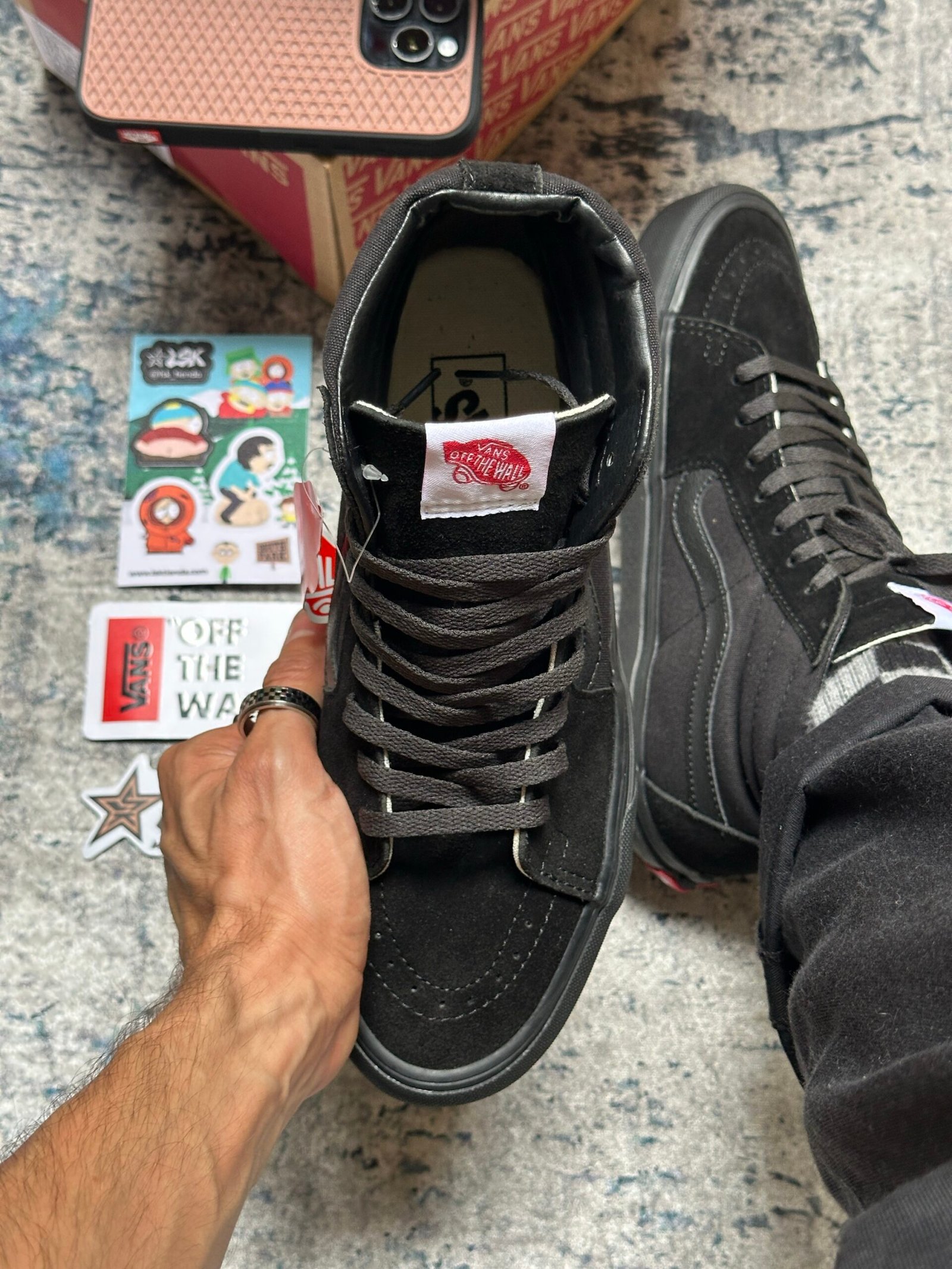 Tenis Bota Clásicos De Gamuza Y Lona Negros Sk8-Hi Vans