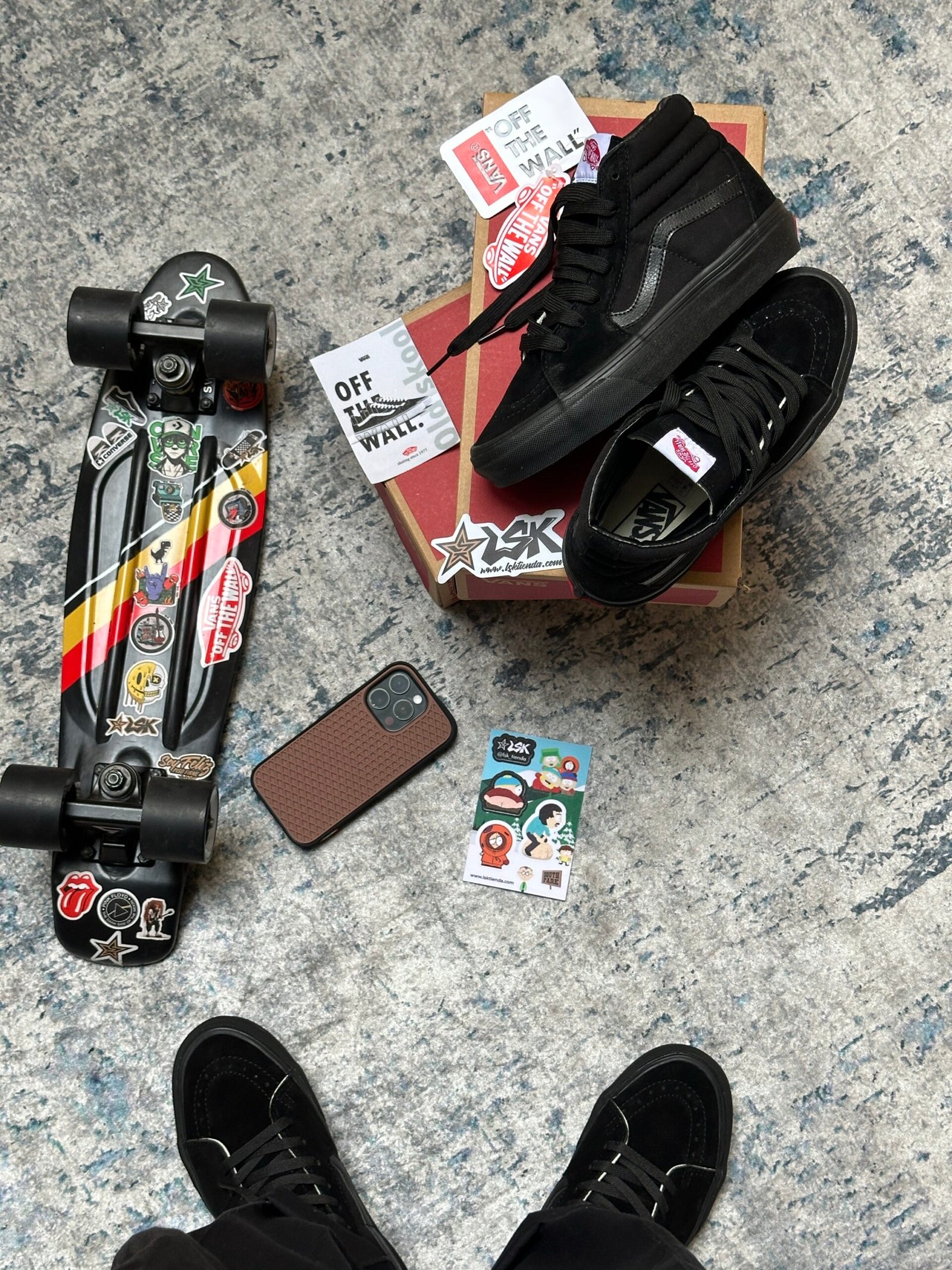 Tenis Bota Clásicos De Gamuza Y Lona Negros Sk8-Hi Vans