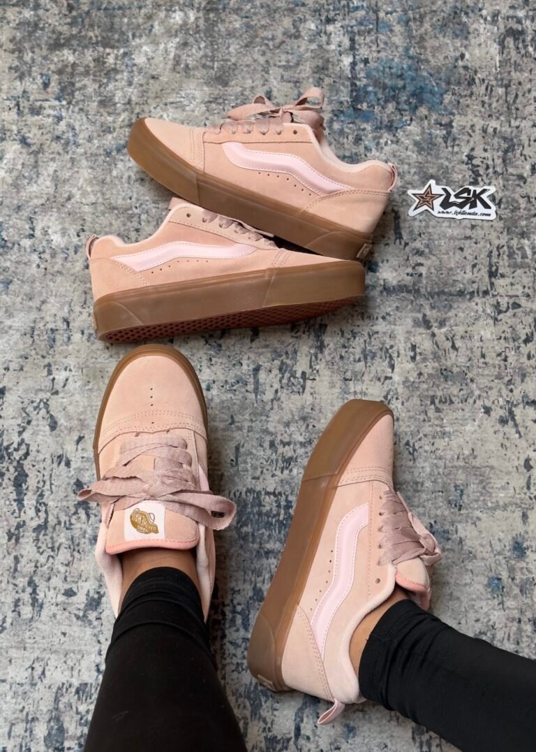 Tenis Mujer Gum Knu Skool Vans Plataforma Stack (Rosados)