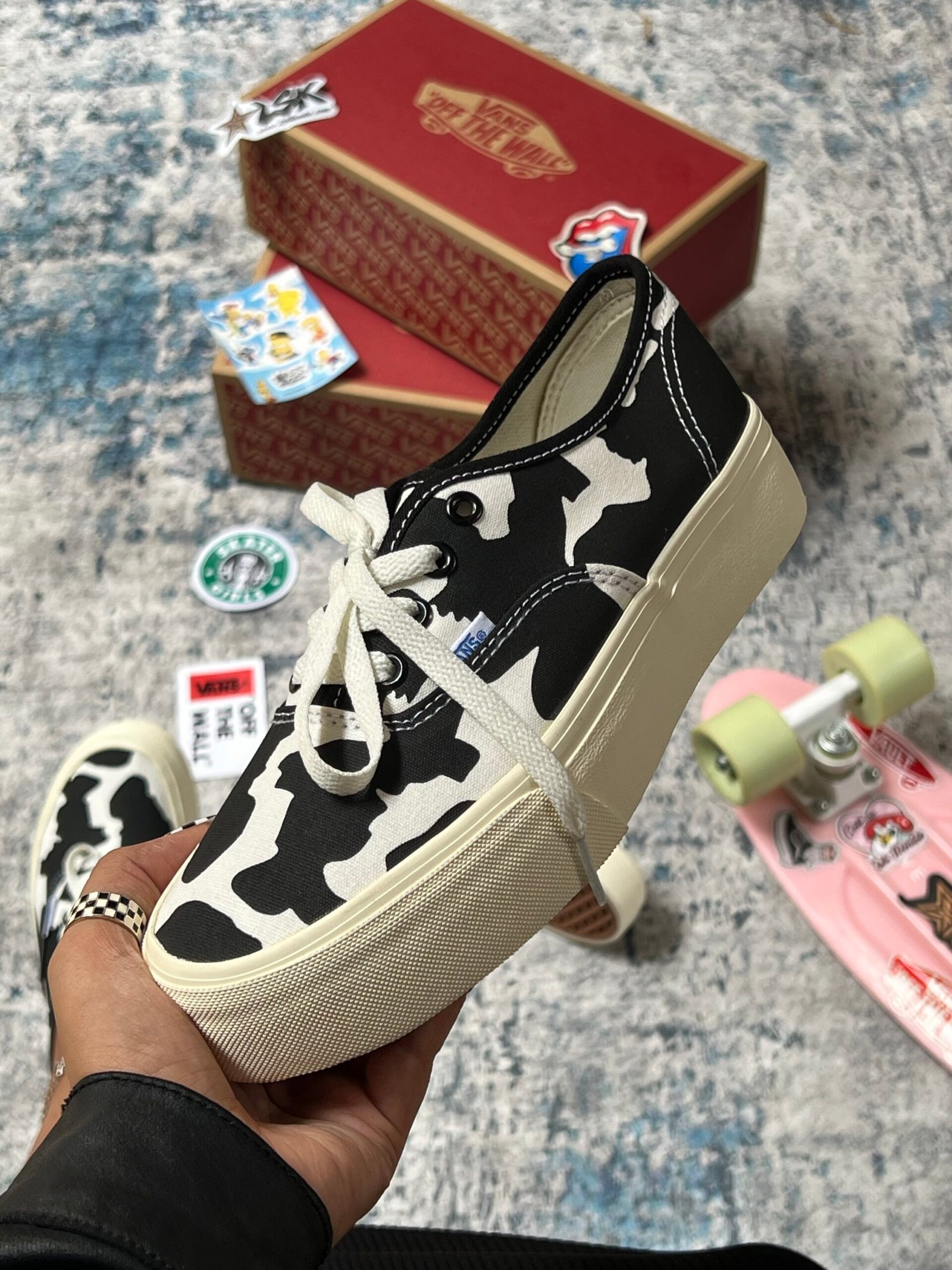 Tenis Vans Authentic Plataforma Vaca (Cowprint) Mujer