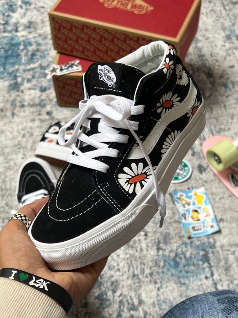 Tenis Vans sk8 Mid bota Floral Marigold Mujer