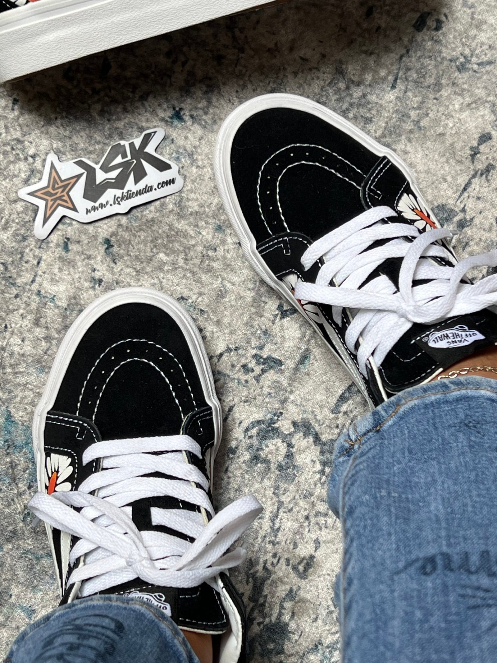 Tenis Vans sk8 Mid bota Floral Marigold Mujer