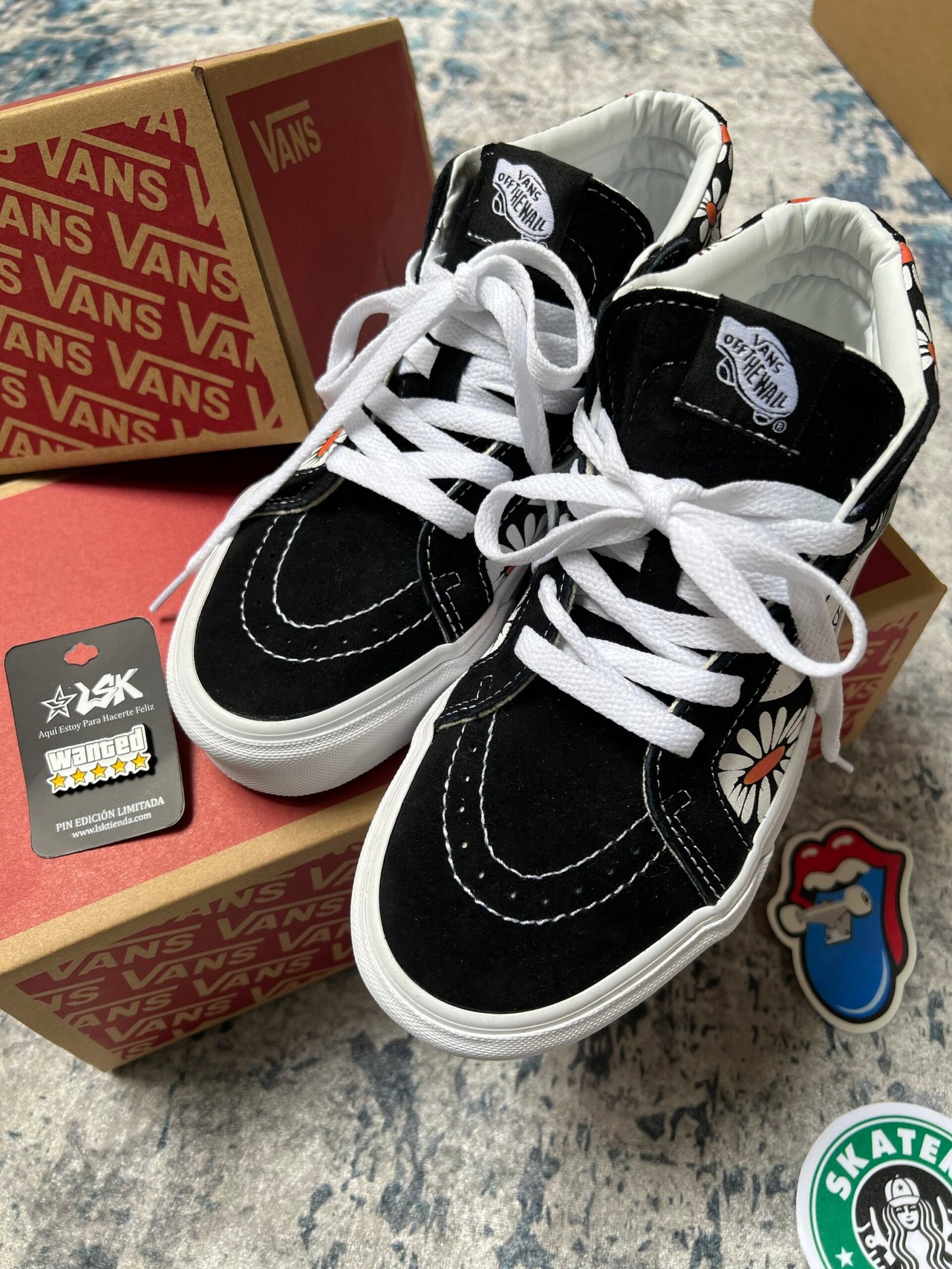 Tenis Vans sk8 Mid bota Floral Marigold Mujer