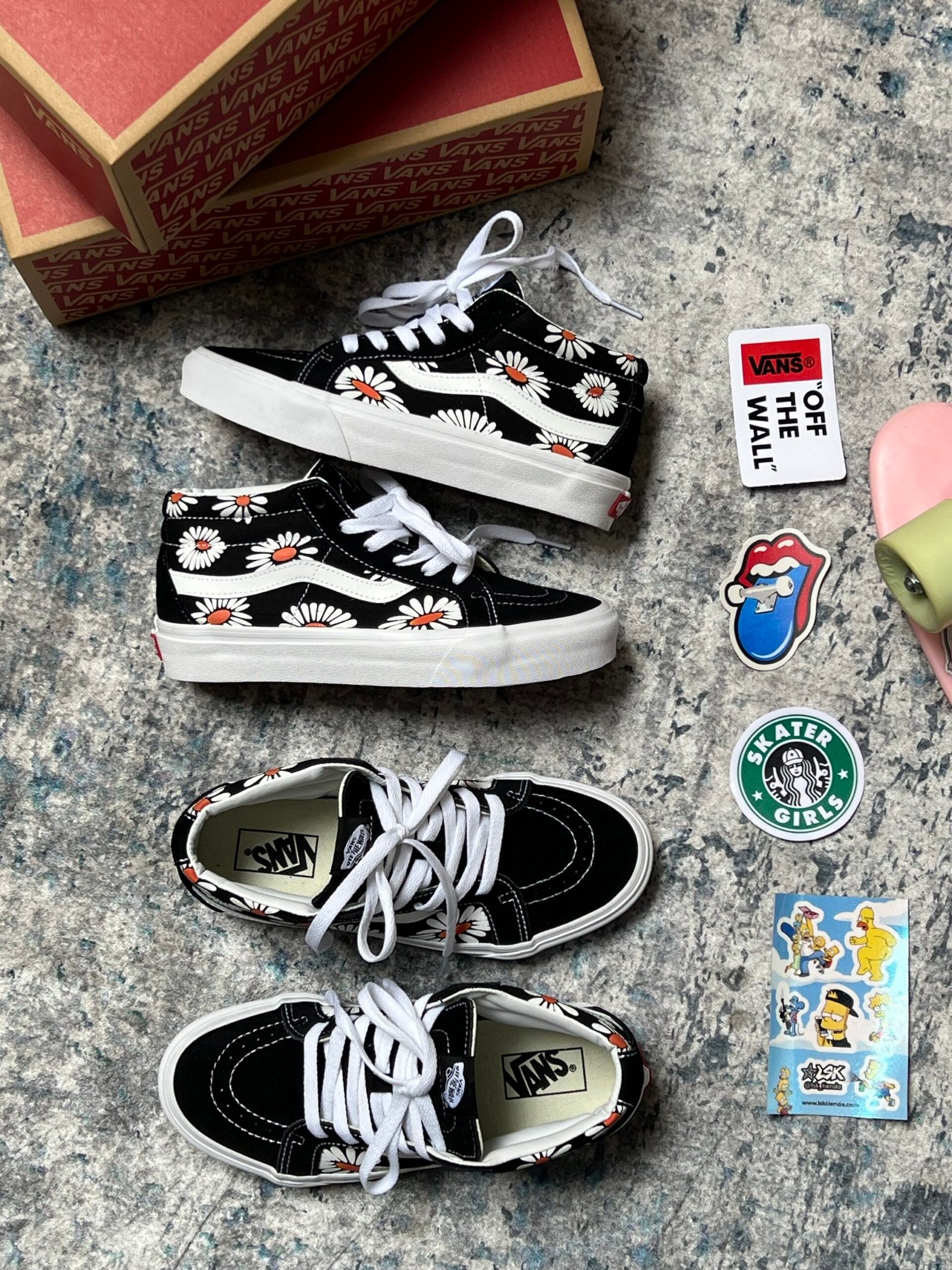 Tenis Vans sk8 Mid bota Floral Marigold Mujer